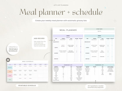 Aesthetic Weight Loss & Wellness Google Sheets Tracker| Daily Meal Planner, Calorie & Macro Log, Exercise Tracker
