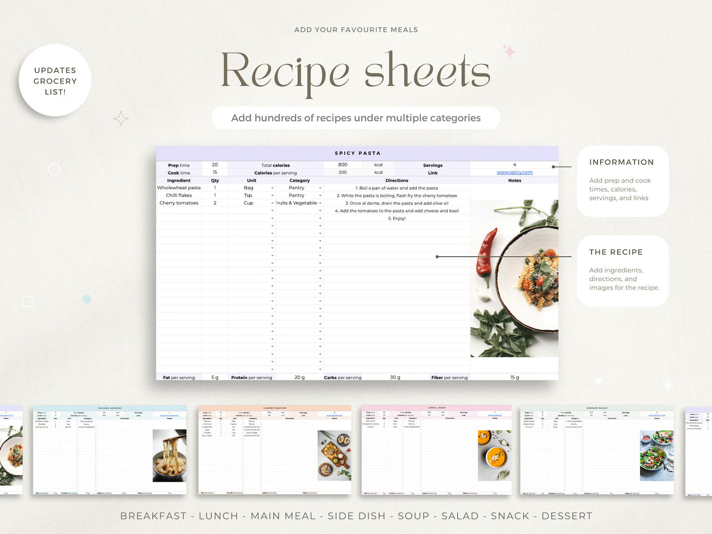 Aesthetic Weight Loss & Wellness Google Sheets Tracker| Daily Meal Planner, Calorie & Macro Log, Exercise Tracker
