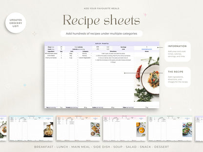 Aesthetic Weight Loss & Wellness Google Sheets Tracker| Daily Meal Planner, Calorie & Macro Log, Exercise Tracker